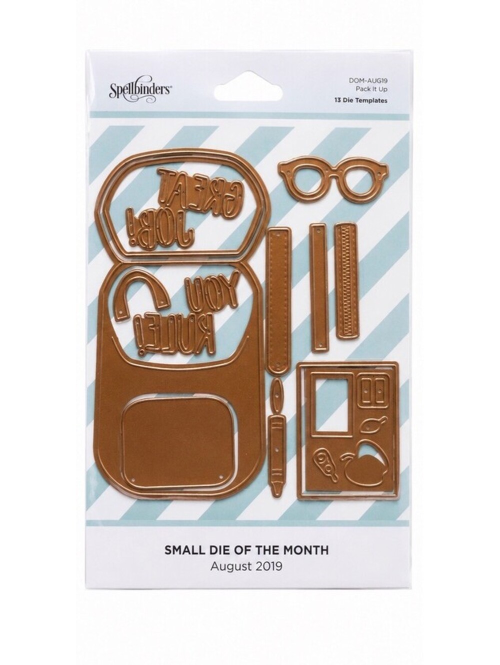 Spellbinders Small Die Of The Month Aug 2019 PACK IT UP Bag Metal Cutting Dies